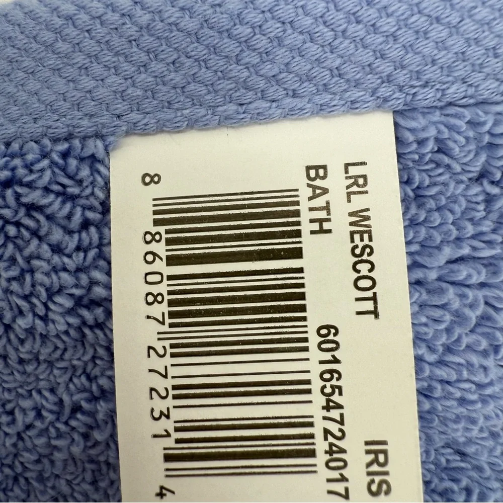 Lauren Ralph Lauren Wescott Bath Towel + 2 Wash cloths Set Iris Blue NWT